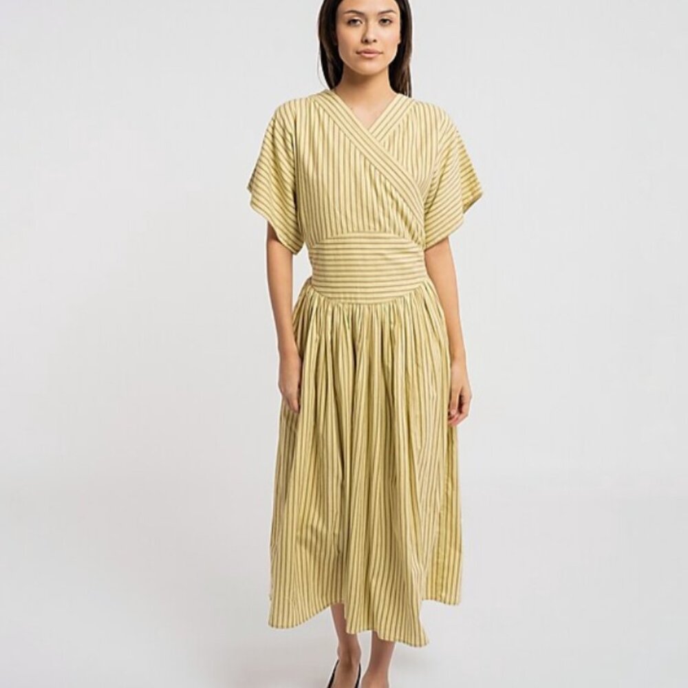 Anita Dress in Feather Grass Stripe